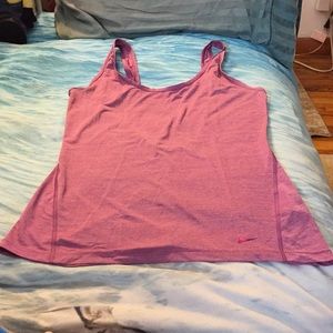 Nike Size Large Heathered Magenta Scoop Back Tank